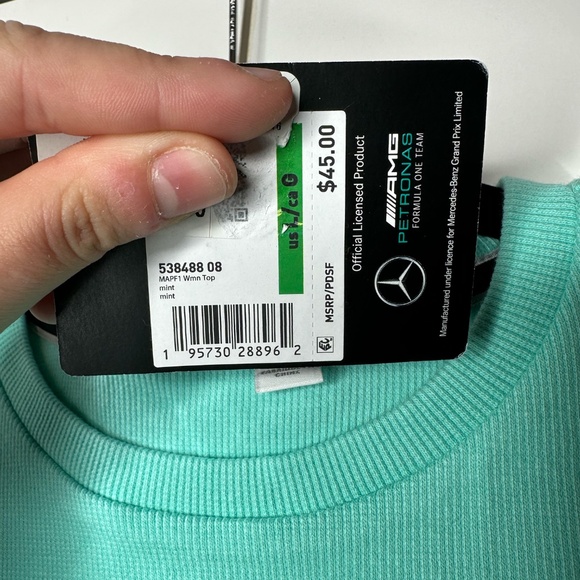 Puma Mercedes AMG F1 Womens Sleeveless Top Mint Green Size Large NEW $45 - Picture 3 of 3